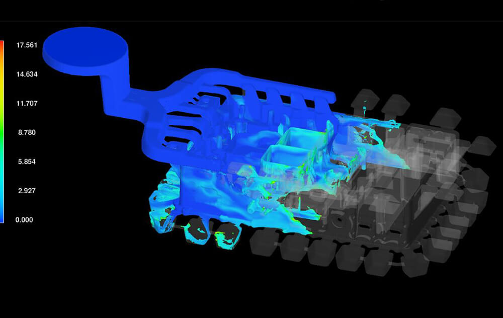 從分析模具和壓鑄的可行性開(kāi)始，根據設計方案做出模流分析，有效解決排氣、收縮和缺料等問(wèn)題。
